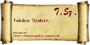 Takács Szabin névjegykártya